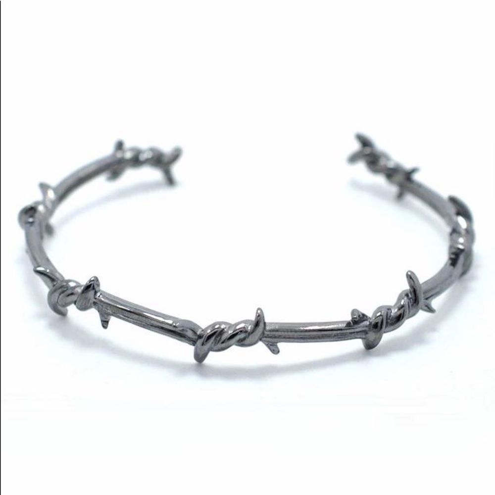 Thin Barbed Wire Cuff Bracelet